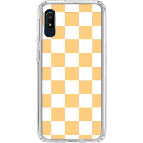 Yellow and White Checkerboard Galaxy A10e Clear Case