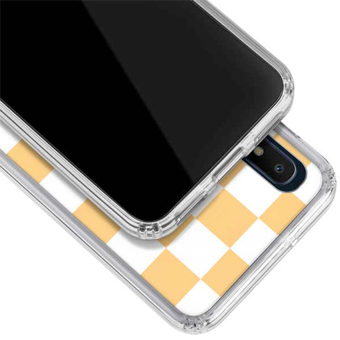 Yellow and White Checkerboard Galaxy A10e Clear Case