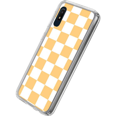 Yellow and White Checkerboard Galaxy A10e Clear Case