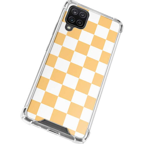 Yellow and White Checkerboard Galaxy A12 Clear Case