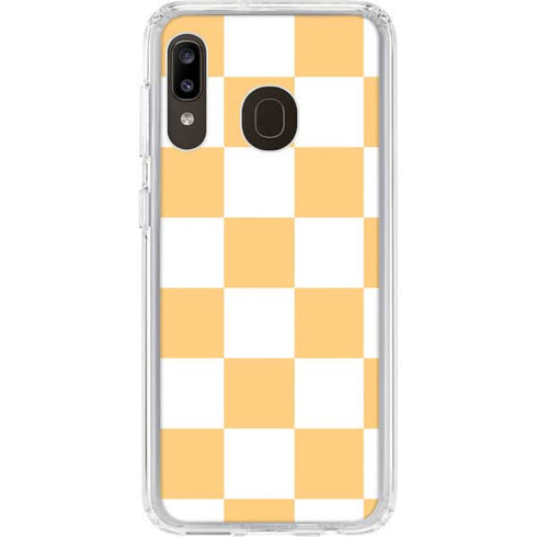 Yellow and White Checkerboard Galaxy A20 Clear Case