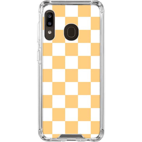 Yellow and White Checkerboard Galaxy A30 Clear Case
