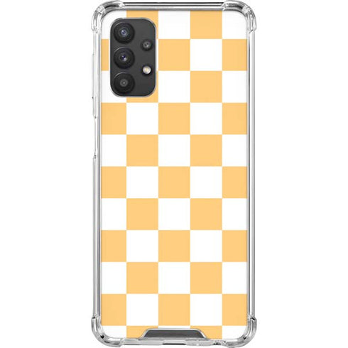 Yellow and White Checkerboard Galaxy A32 5G Clear Case