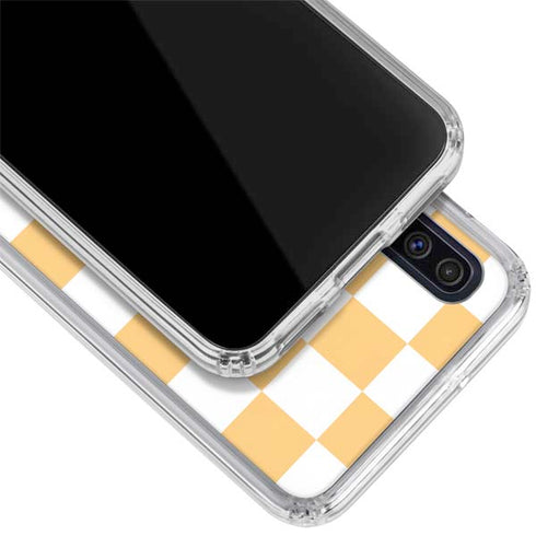 Yellow and White Checkerboard Galaxy A50 Clear Case