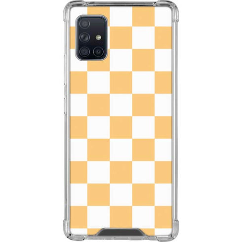 Yellow and White Checkerboard Galaxy A51 5G Clear Case