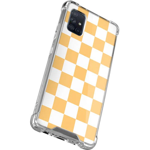 Yellow and White Checkerboard Galaxy A51 5G Clear Case
