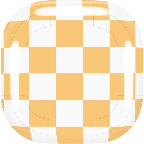 Yellow and White Checkerboard Galaxy Buds Live Skin