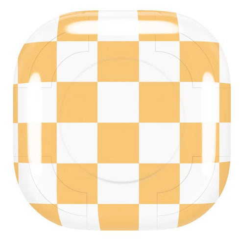 Yellow and White Checkerboard Galaxy Buds Live Skin