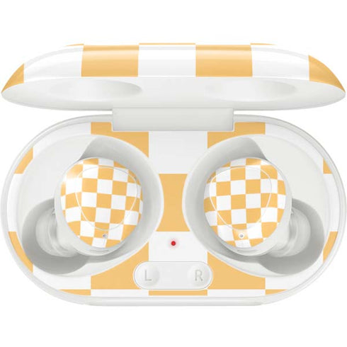 Yellow and White Checkerboard Galaxy Buds Plus Skin