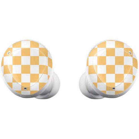 Yellow and White Checkerboard Galaxy Buds Plus Skin