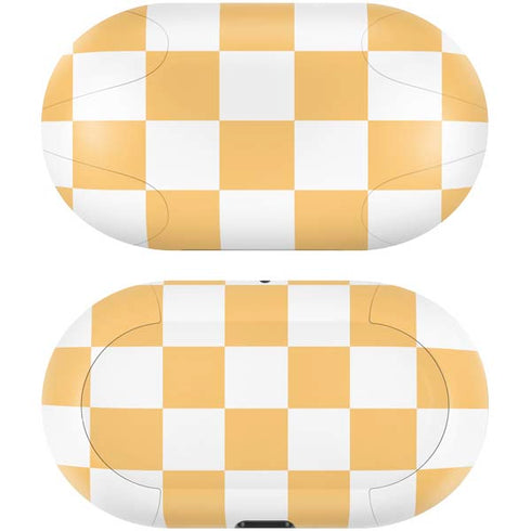 Yellow and White Checkerboard Galaxy Buds Skin