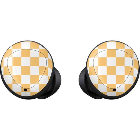 Yellow and White Checkerboard Galaxy Buds Skin