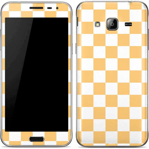 Yellow and White Checkerboard Galaxy J3 Skin