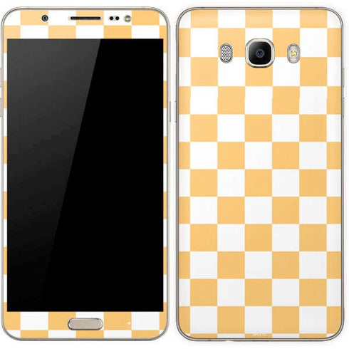 Yellow and White Checkerboard Galaxy J7 Skin