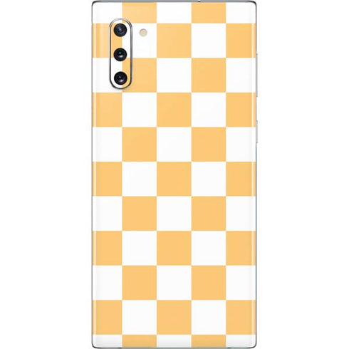 Yellow and White Checkerboard Galaxy Note 10 Skin
