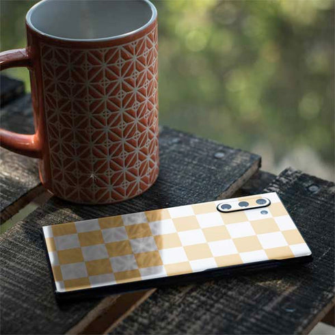 Yellow and White Checkerboard Galaxy Note 10 Skin