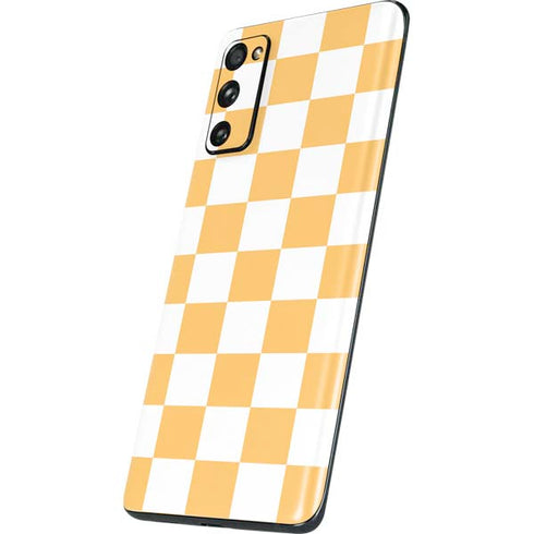 Yellow and White Checkerboard Galaxy S20 Fan Edition Skin