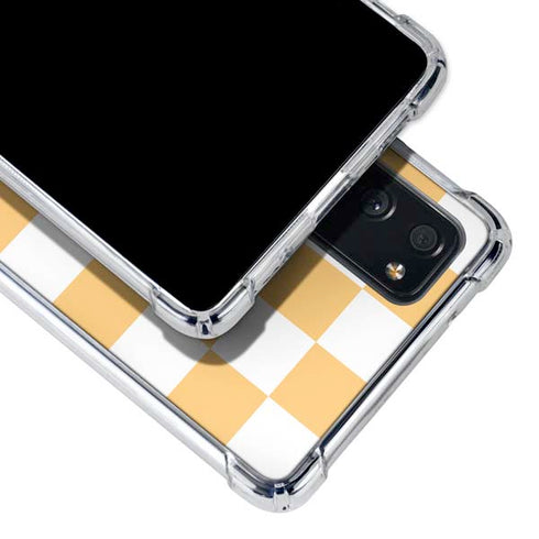 Yellow and White Checkerboard Galaxy S20 FE Clear Case