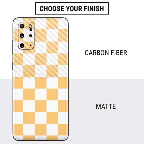 Yellow and White Checkerboard Galaxy S20 Plus Skin