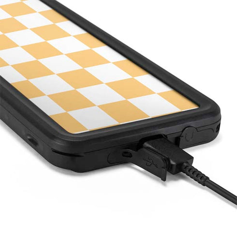 Yellow and White Checkerboard Galaxy S20 Plus Waterproof Case