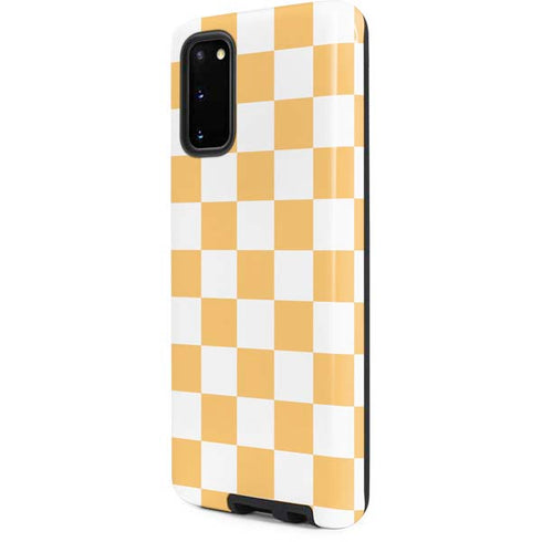 Yellow and White Checkerboard Galaxy S20 Pro Case