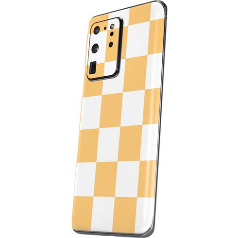 Yellow and White Checkerboard Galaxy S20 Ultra 5G Skin