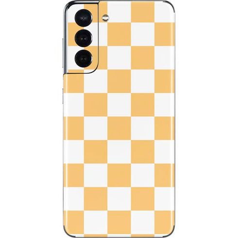 Yellow and White Checkerboard Galaxy S21 5G Skin