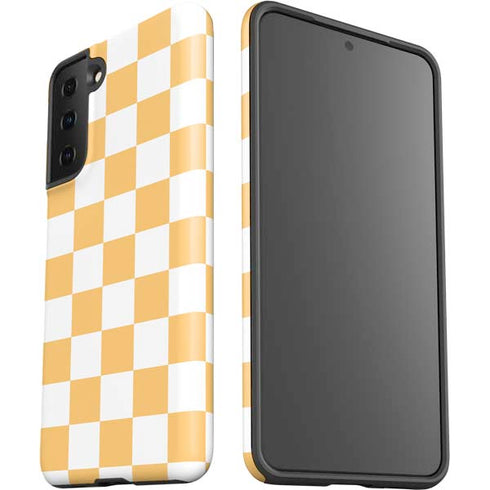 Yellow and White Checkerboard Galaxy S21 Plus 5G Pro Case