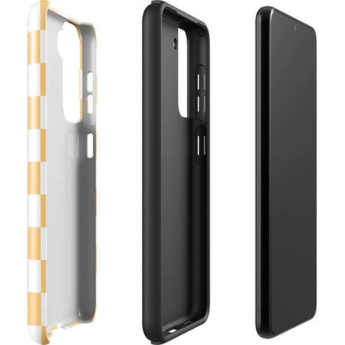 Yellow and White Checkerboard Galaxy S22 Plus Pro Case
