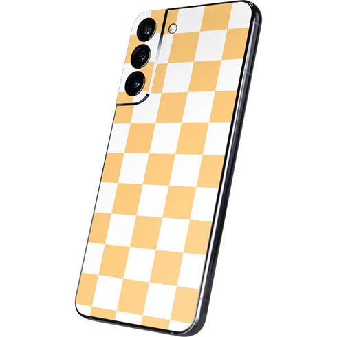 Yellow and White Checkerboard Galaxy S22 Plus Skin