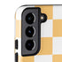 Yellow and White Checkerboard Galaxy S22 Pro Case