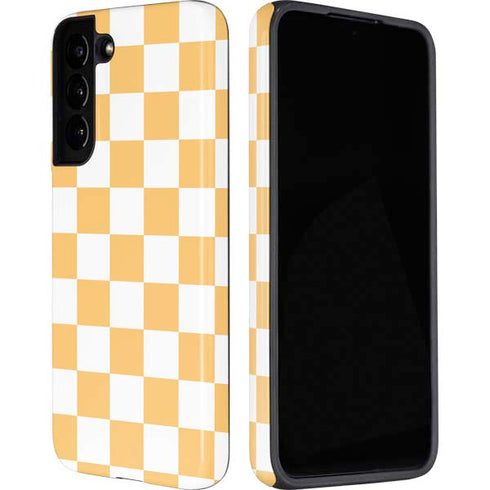 Yellow and White Checkerboard Galaxy S22 Pro Case