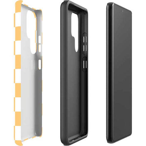 Yellow and White Checkerboard Galaxy S22 Ultra Pro Case