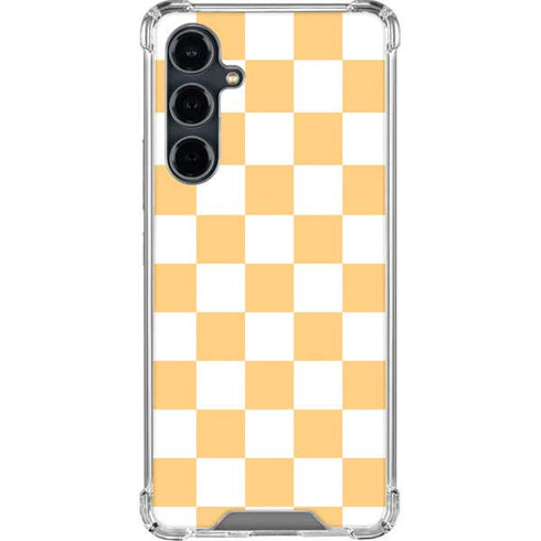 Yellow and White Checkerboard Galaxy S23 FE Clear Case