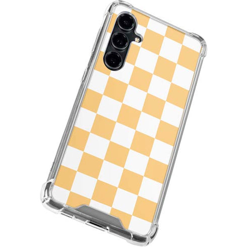 Yellow and White Checkerboard Galaxy S23 FE Clear Case