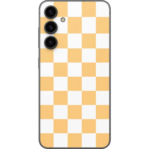 Yellow and White Checkerboard Galaxy S23 FE Skin
