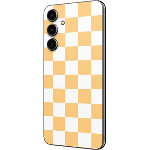Yellow and White Checkerboard Galaxy S23 FE Skin
