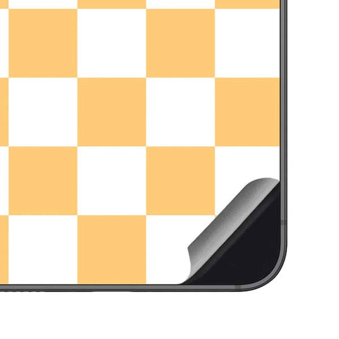 Yellow and White Checkerboard Galaxy S23 FE Skin