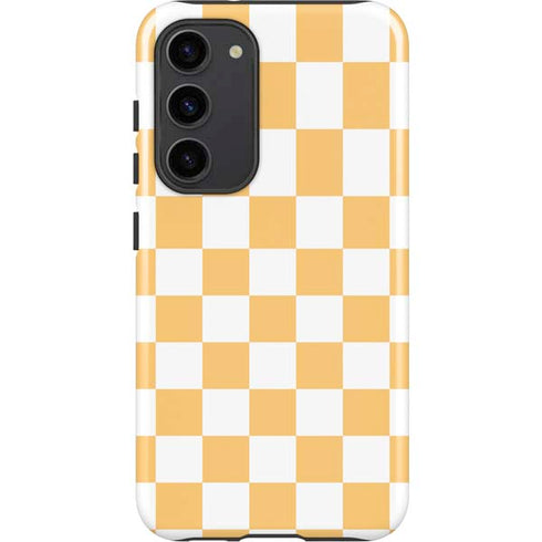 Yellow and White Checkerboard Galaxy S23 Plus Pro Case