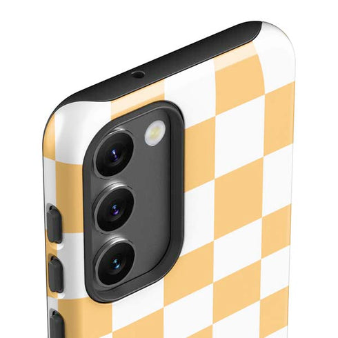 Yellow and White Checkerboard Galaxy S23 Plus Pro Case