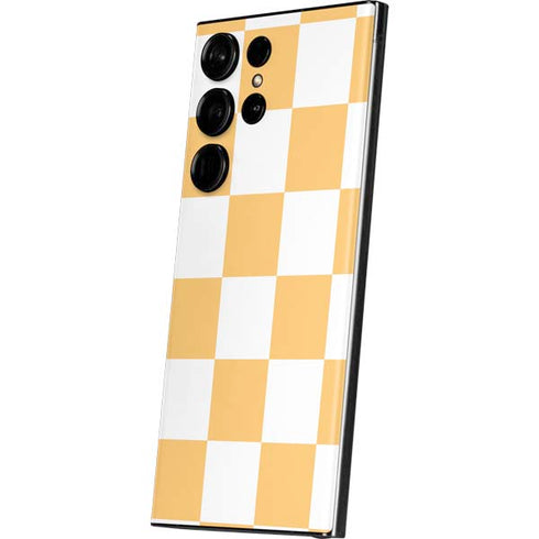 Yellow and White Checkerboard Galaxy S23 Ultra Skin
