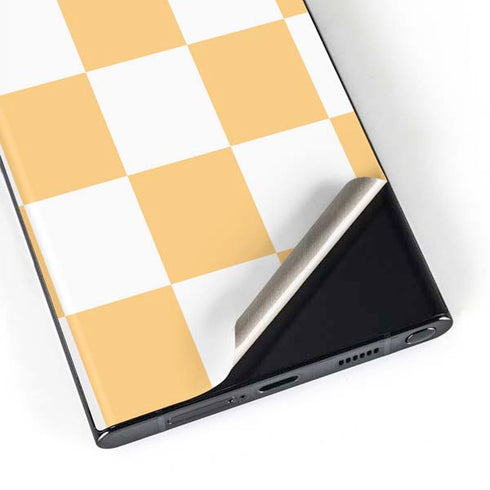Yellow and White Checkerboard Galaxy S23 Ultra Skin