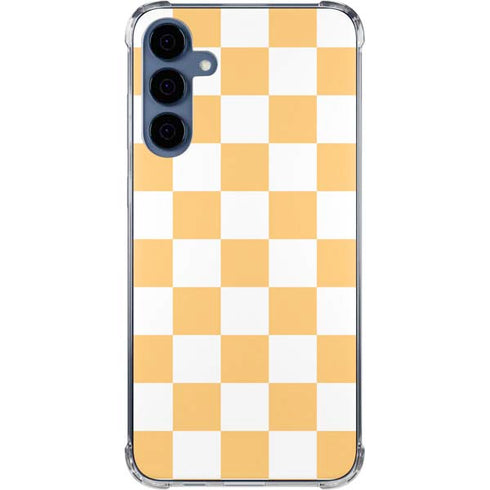 Yellow and White Checkerboard Galaxy S24 Clear Case