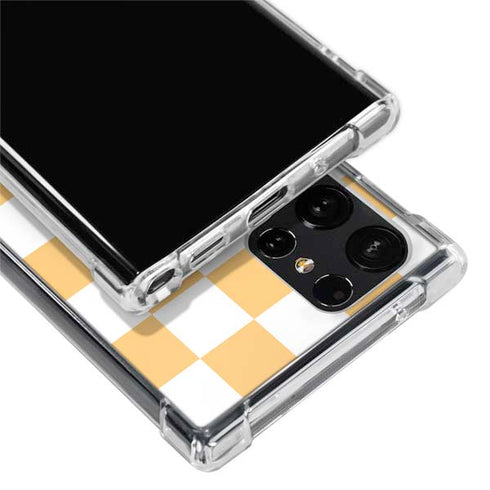 Yellow and White Checkerboard Galaxy S24 Ultra Clear Case