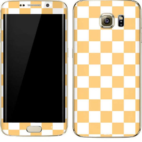 Yellow and White Checkerboard Galaxy S7 Edge Skin