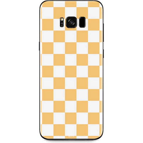 Yellow and White Checkerboard Galaxy S8 Skin
