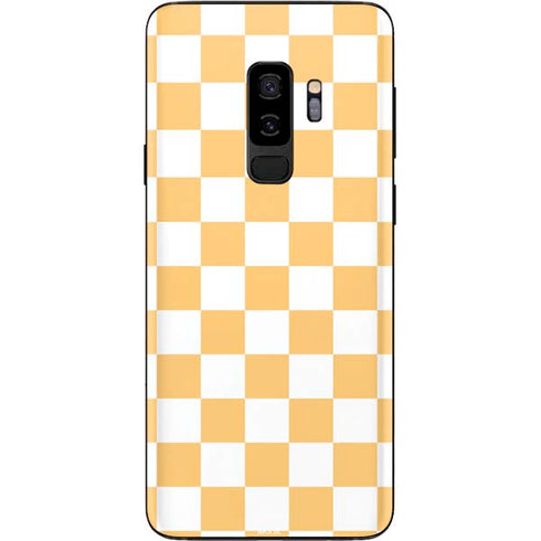 Yellow and White Checkerboard Galaxy S9 Plus Skin
