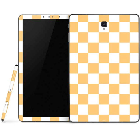 Yellow and White Checkerboard Samsung Galaxy Tab Skin
