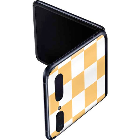 Yellow and White Checkerboard Galaxy Z Flip Skin