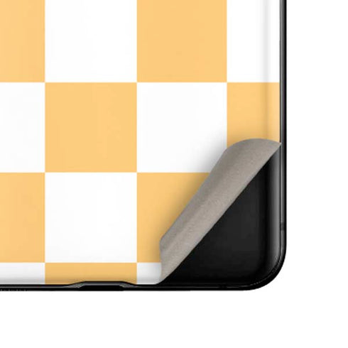 Yellow and White Checkerboard Galaxy Z Flip Skin